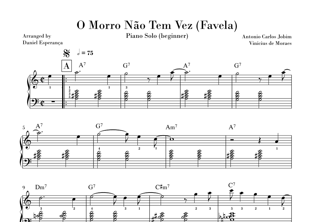 O Morro Nao Tem Vez (favela) (arr. Daniel Esperança)