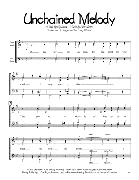 Unchained Melody (arr. Larry Wright)