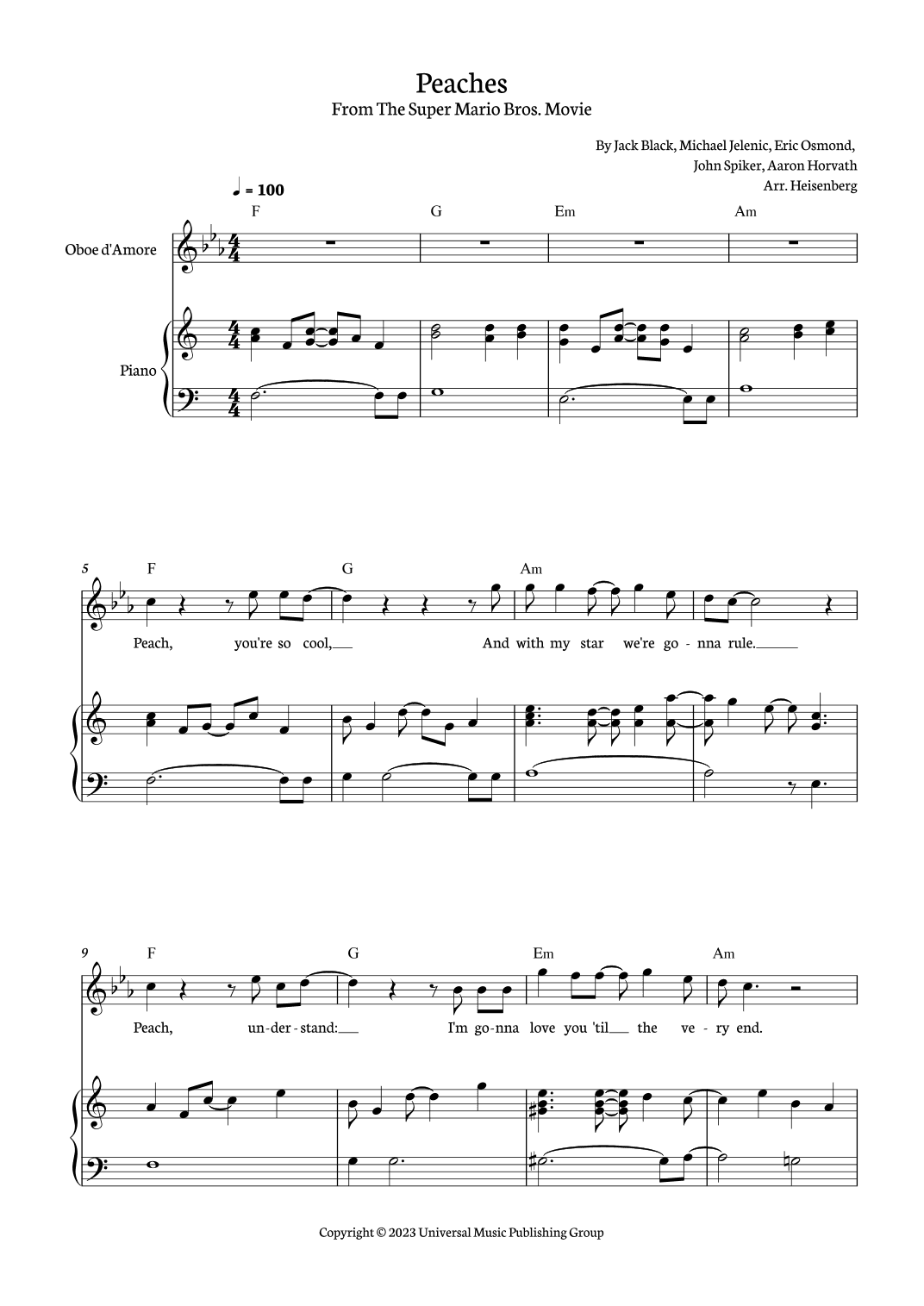 Peaches (arr. Heisenberg)