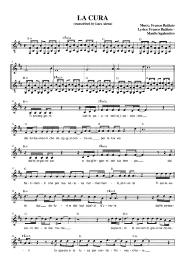 La Cura (arr. Luca Aletta)