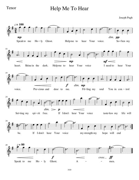 Help Me To Hear (SATB)