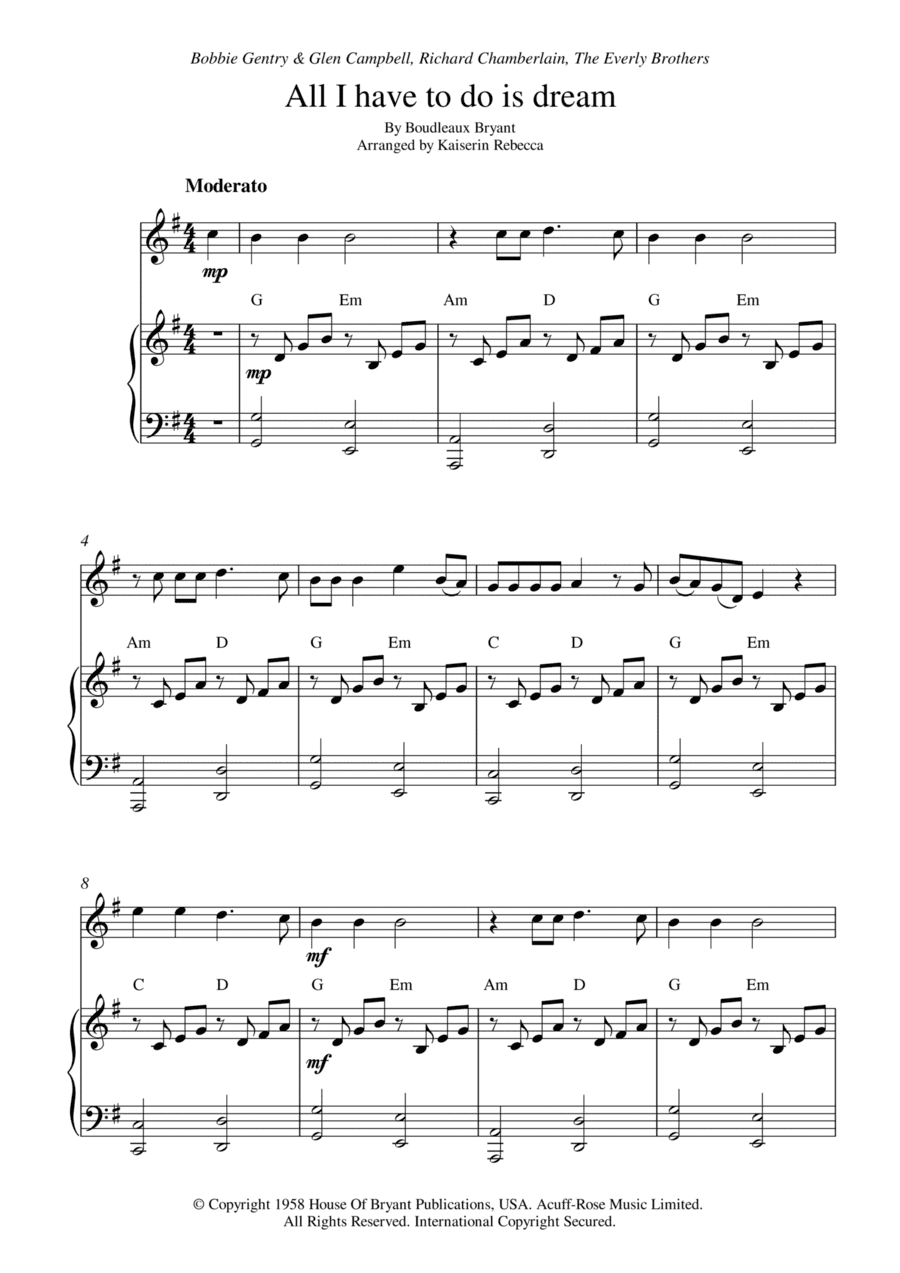 All I Have To Do Is Dream (arr. Kaiserin Rebecca)