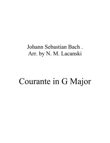 Courante in G Major (arr. Nick Lacanski)