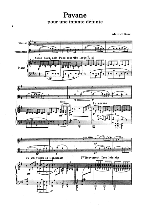 Pavane pour une infante défunte (arr. Unknown)