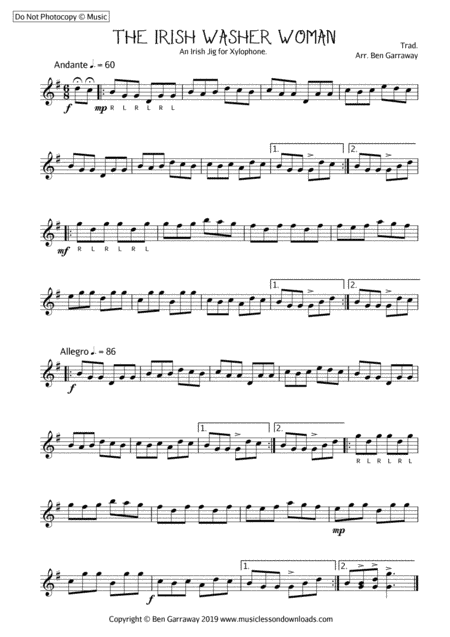 The Irish Washerwoman - Xylophone Solo (arr. Ben Garraway)