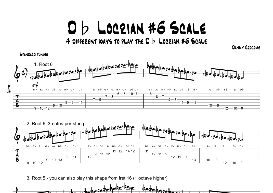Db Locrian #6 Scale (4 Ways to Play)