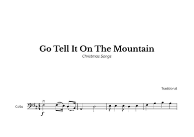 Go Tell It On The Mountain for Easy Cello Solo (arr. Marcos Soares)