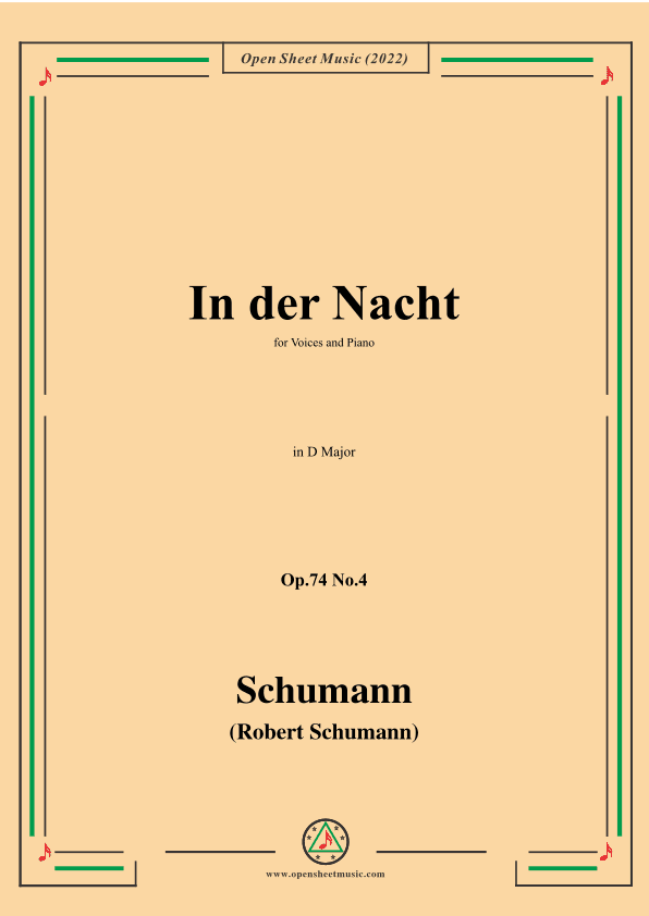 Schumann-In der Nacht,Op.74 No.4,in D Major (arr. OSM Press)