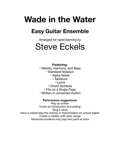 Wade in the Water for Easy Guitar Ensemble (arr. Steve Eckels)