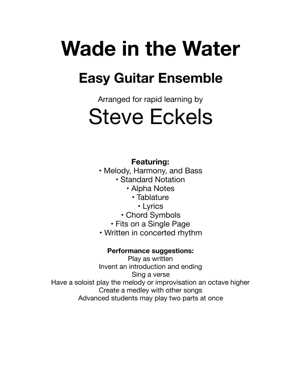 Wade in the Water for Easy Guitar Ensemble (arr. Steve Eckels)