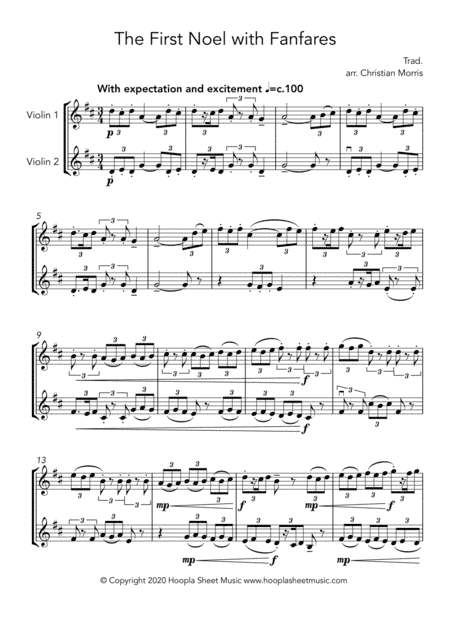 The First Noel with Fanfares (arr. Hoopla Sheet Music)
