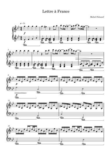 Lettre A France (arr. Sylvain Harvus)