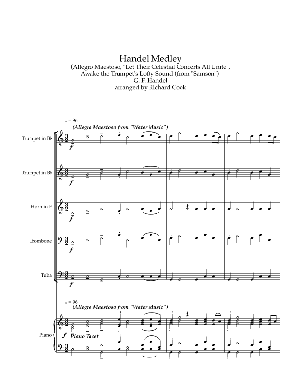 Handel Medley (arr. Richard Cook)