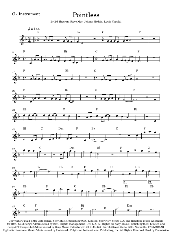 Pointless (arr. Fabio Eduardo de Oliveira)