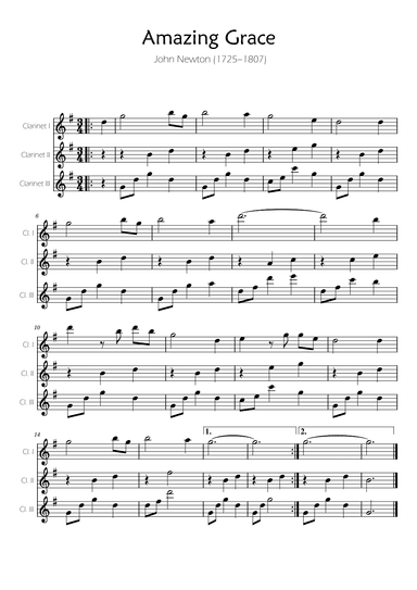 Amazing Grace - Clarinet Trio (arr. Ygor Nunes)
