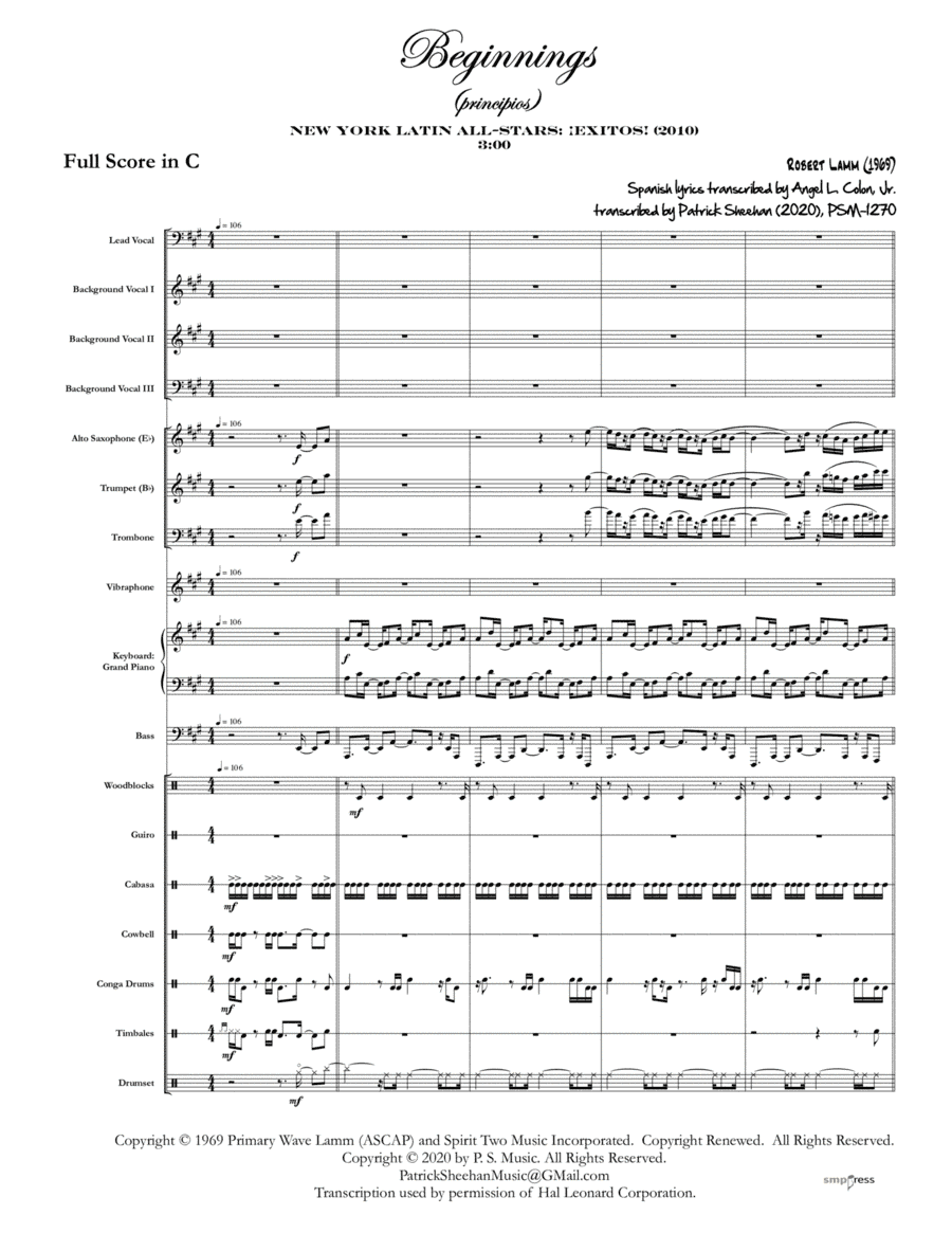Beginnings (arr. Patrick Sheehan)