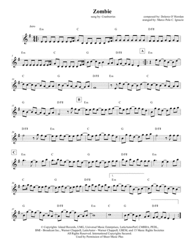Zombie (arr. Marco Polo C. Ignacio)