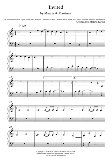 Invited (arr. Arranged by Marina Kirova)