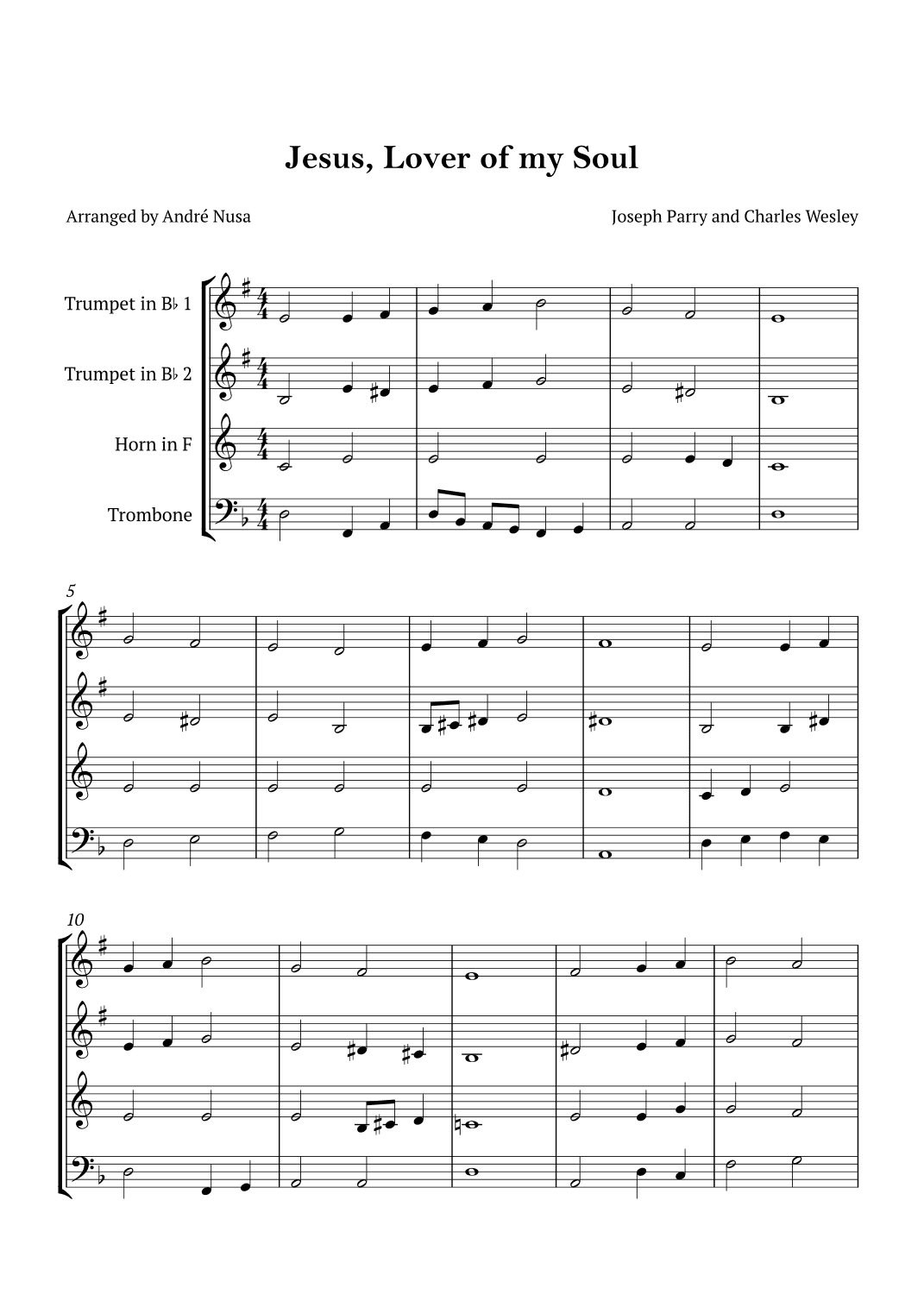 Jesus, Lover of my Soul (arr. André Nusa)