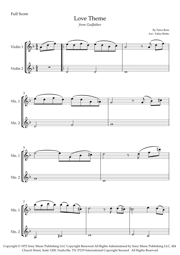 The Godfather (love Theme) (arr. Fabio Britto)