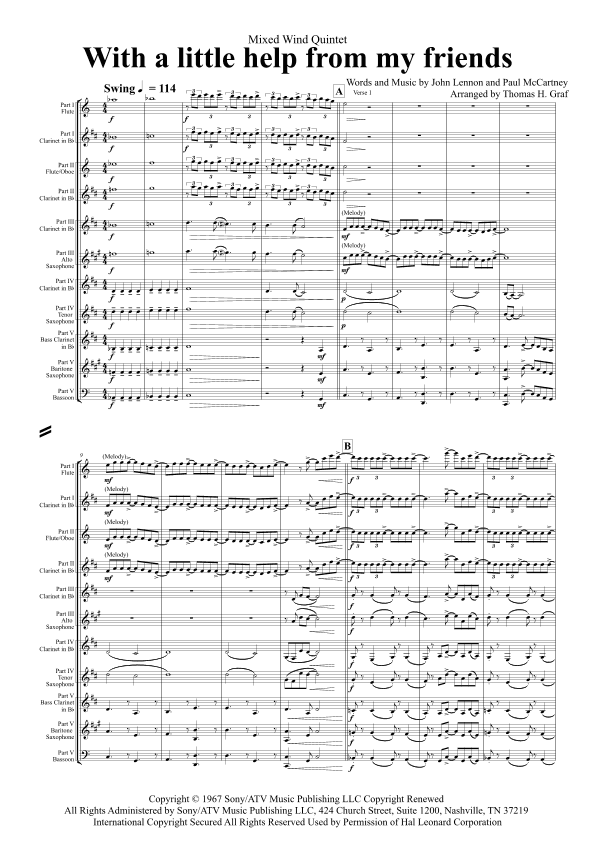 With A Little Help From My Friends (arr. Thomas Graf)