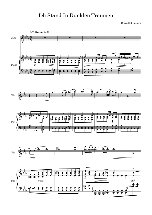 Ich Stand In Dunklen Traumen. (arr. Joe Williams)