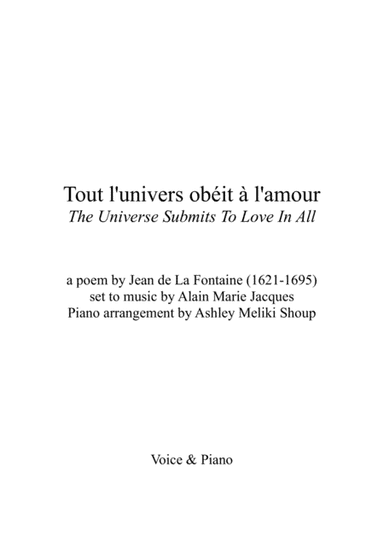 Tout l'univers obéit à l'amour (La Fontaine)