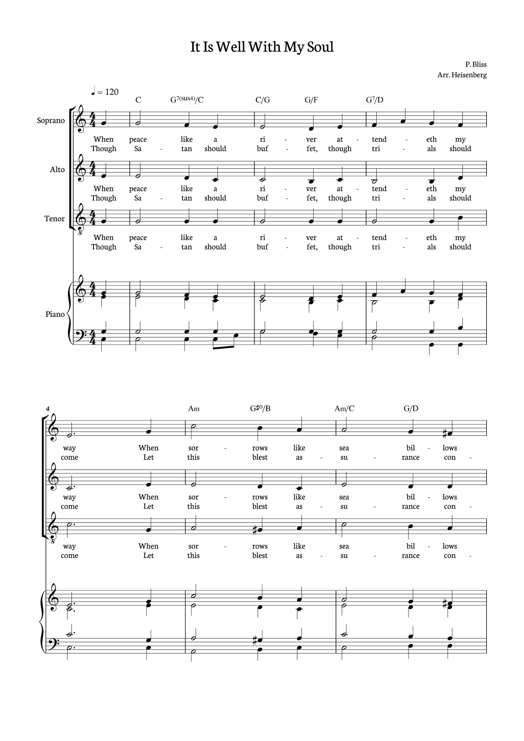 It Is Well With My Soul - SAT (arr. Heisenberg)