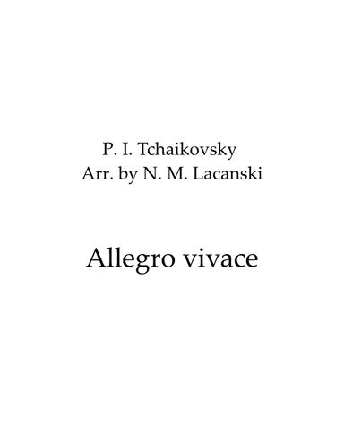 Allegro Vivace (arr. Nick M Lacanski)