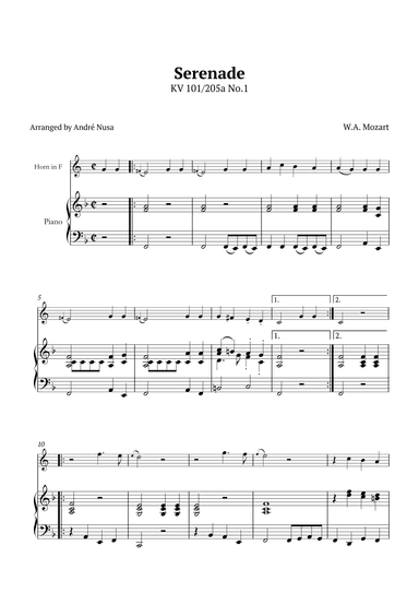 Serenade KV 101 250a No.1 (arr. André Nusa)