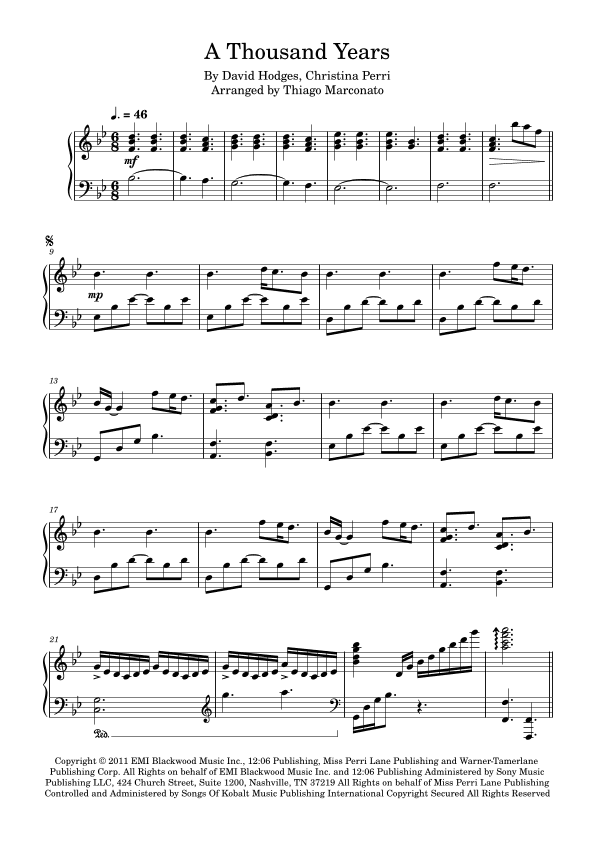 A Thousand Years (arr. Thiago Marconato)