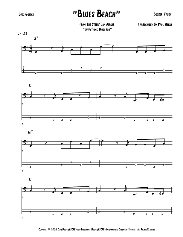 Blues Beach (arr. Accubass)