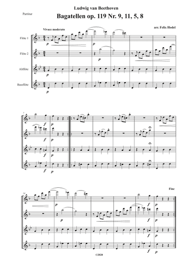 Beethoven Bagatellen op. 119 no 9,11,5,8 (arr. Felix Hodel)
