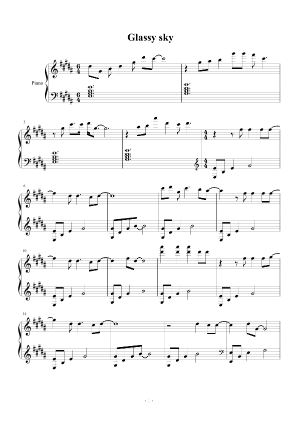 Glassy Sky (arr. Yutaka Yamada)