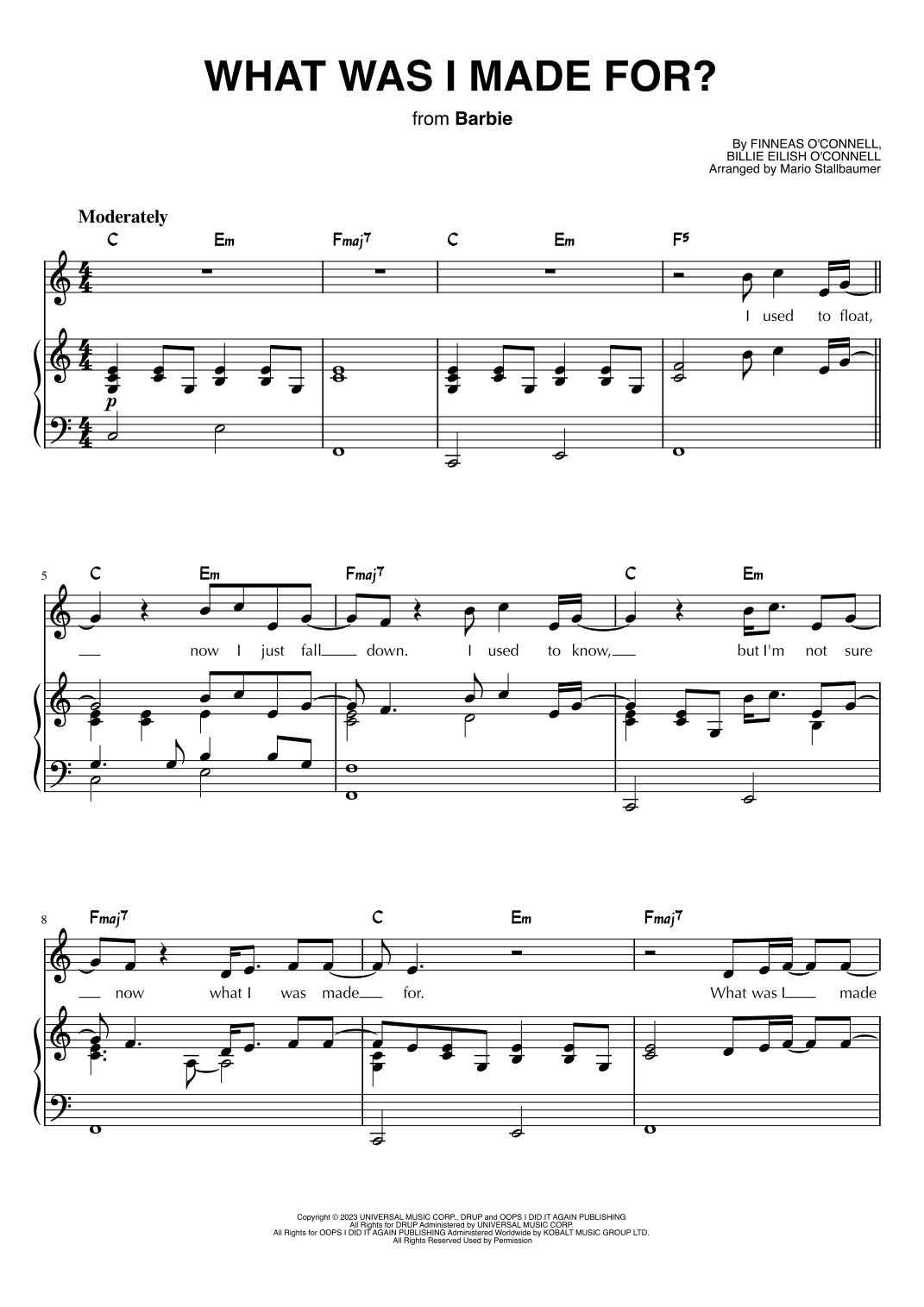 What Was I Made For? (arr. Mario Stallbaumer)