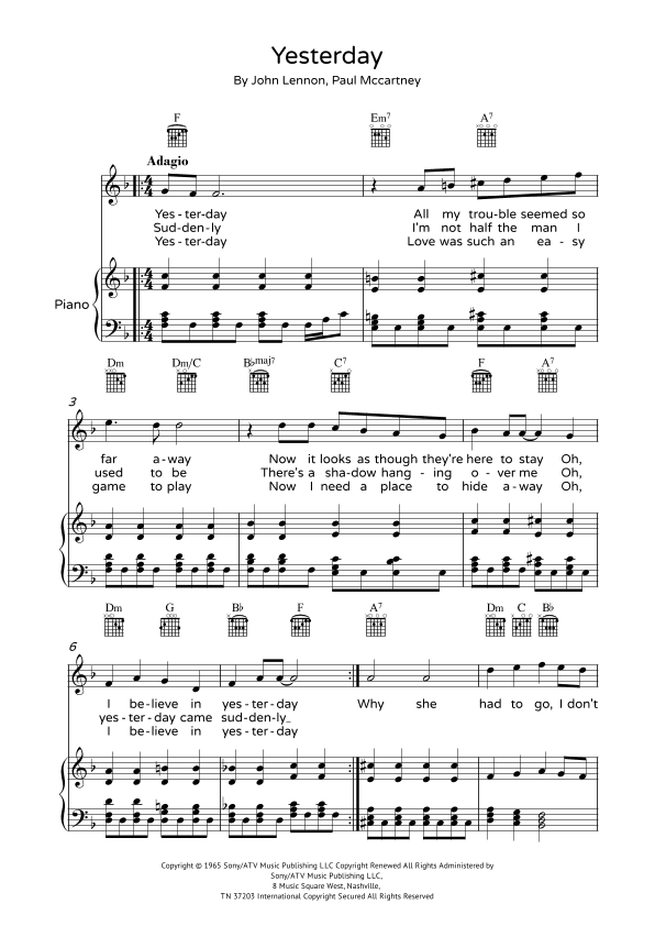 Yesterday (arr. Magnum Watts)