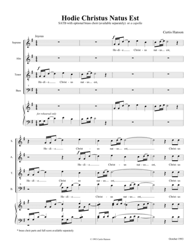 Hodie Christus Natus Est (SATB divisi)