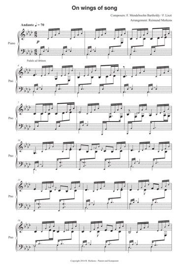 On wings of song (arr. Reimund Merkens)