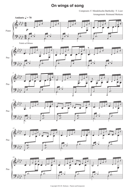 On wings of song (arr. Reimund Merkens)