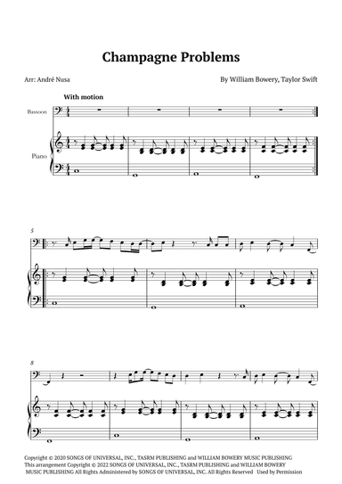 Champagne Problems (arr. André Nusa)