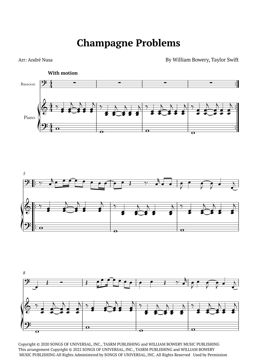 Champagne Problems (arr. André Nusa)