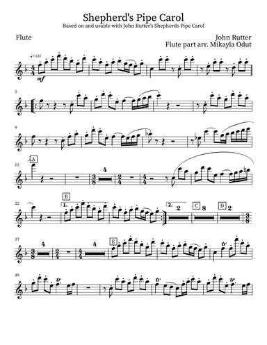 Shepherd's Pipe Carol (arr. Mikayla Odut)
