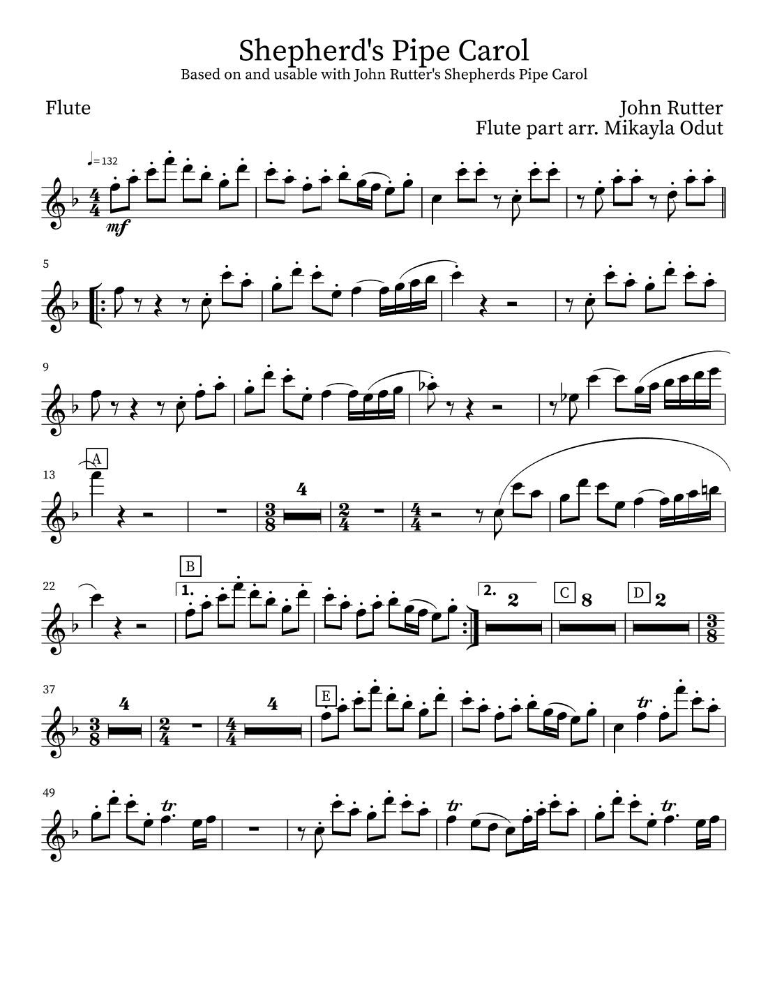 Shepherd's Pipe Carol (arr. Mikayla Odut)