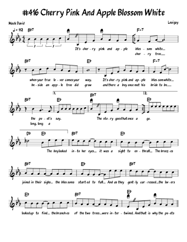 Cherry Pink And Apple Blossom White (arr. John Fries)