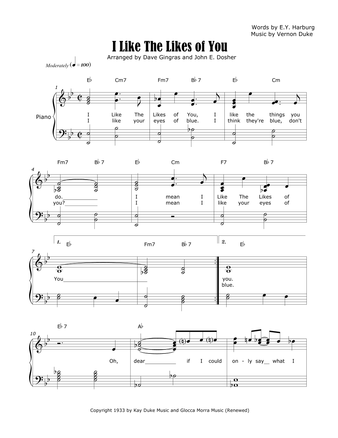 I Like The Likes Of You (arr. Dave Gingras and John E. Dosher)