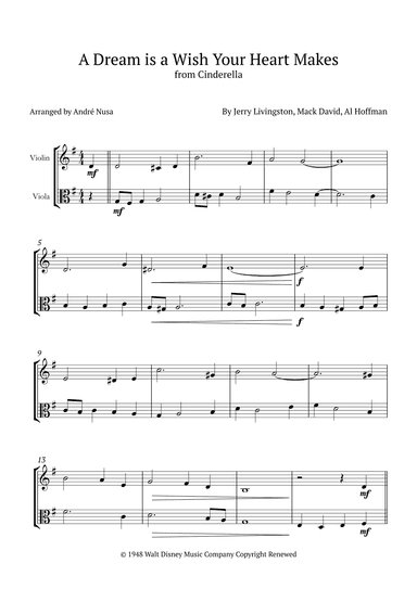 A Dream Is A Wish Your Heart Makes (arr. André Nusa)