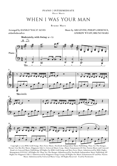 When I Was Your Man (arr. Danilo "Daca" Alves)