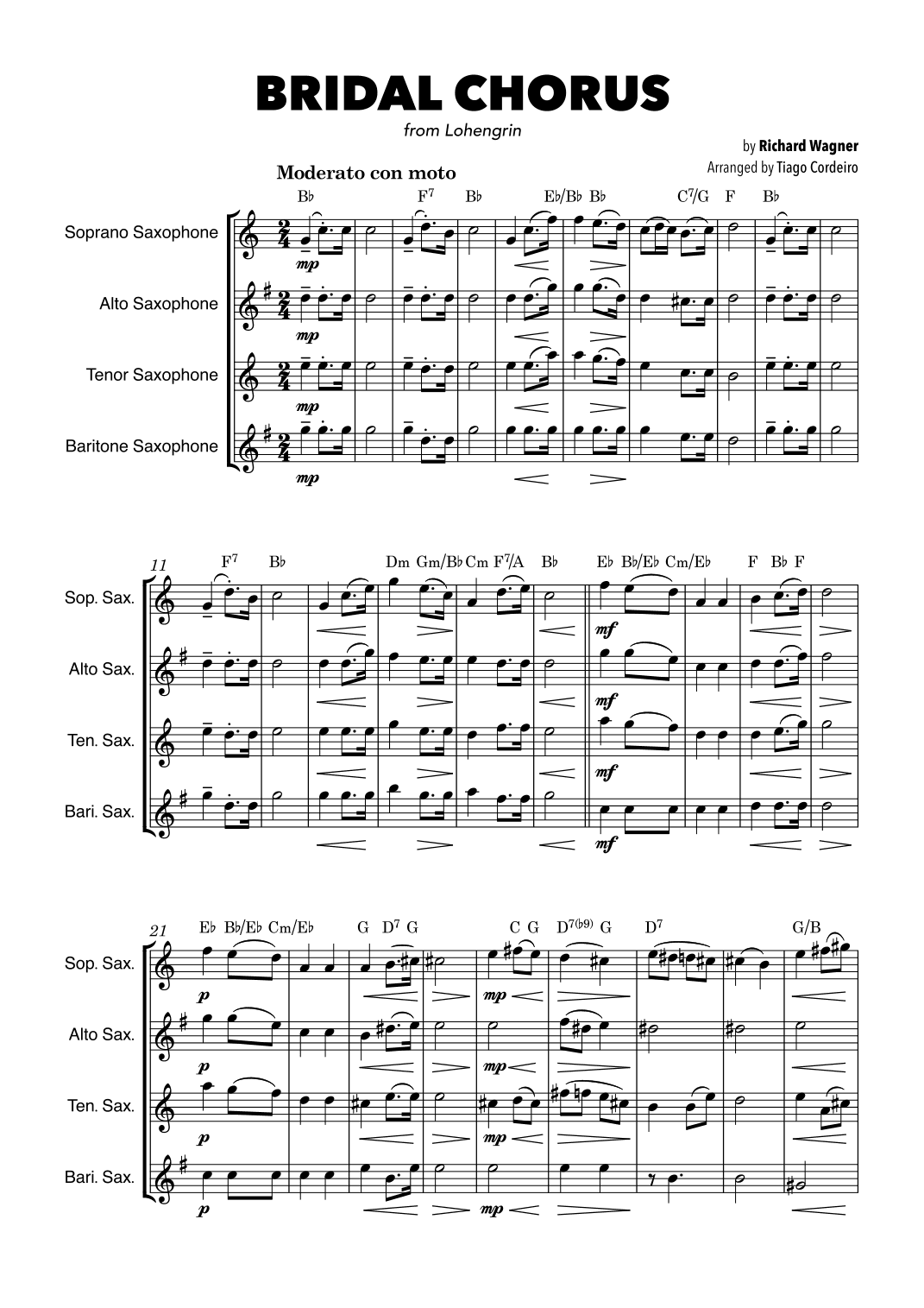 Bridal Chorus (arr. Tiago Cordeiro)