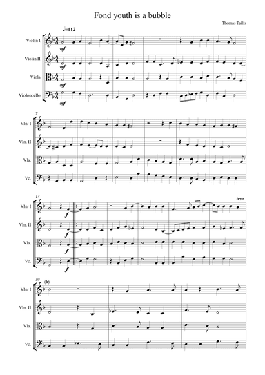 Fond youth is a bubble (arr. Alex Tinlin)