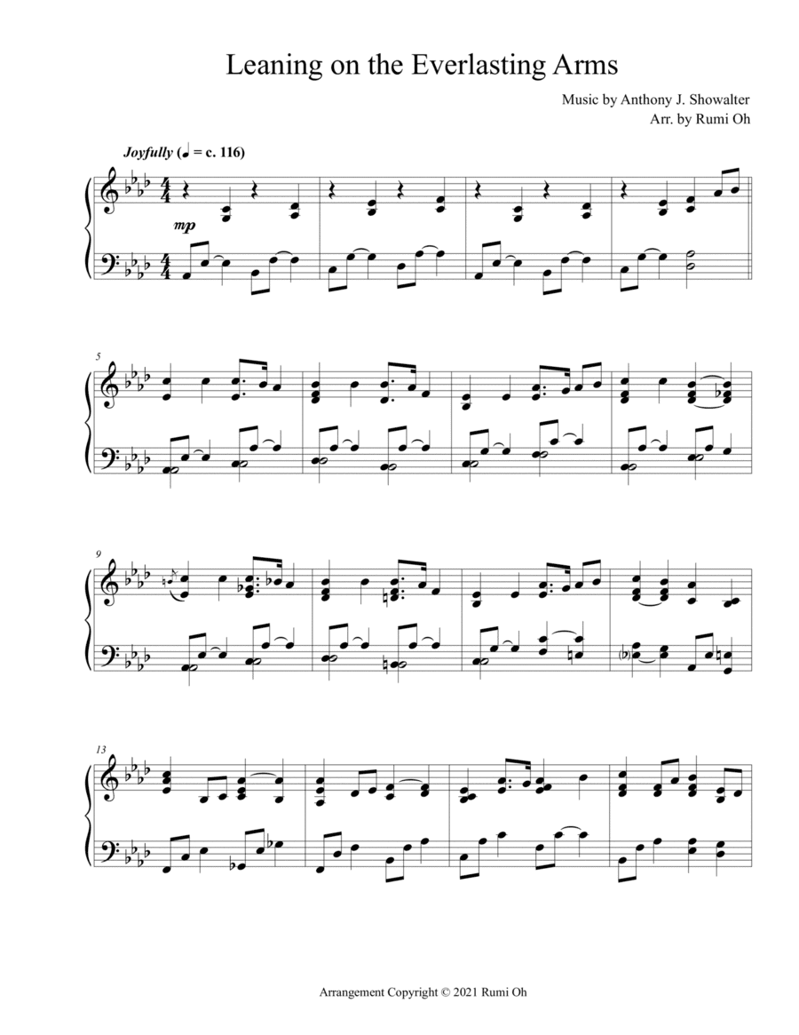 Leaning on the Everlasting Arms (Hymn Arrangement for Advanced Solo Piano in "Father's Love") (arr. Rumi Oh)